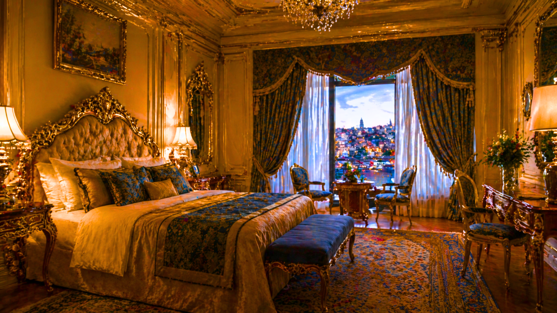 A hotel room