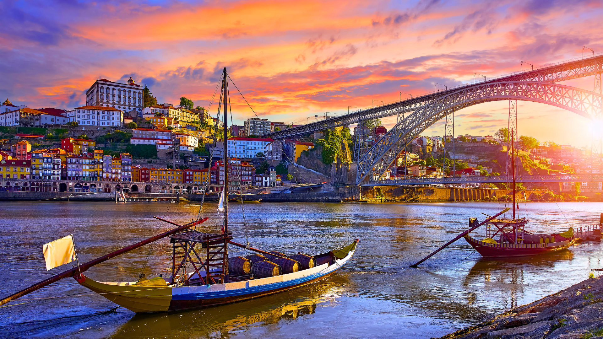 Rabelo boat on the Douro River in Porto