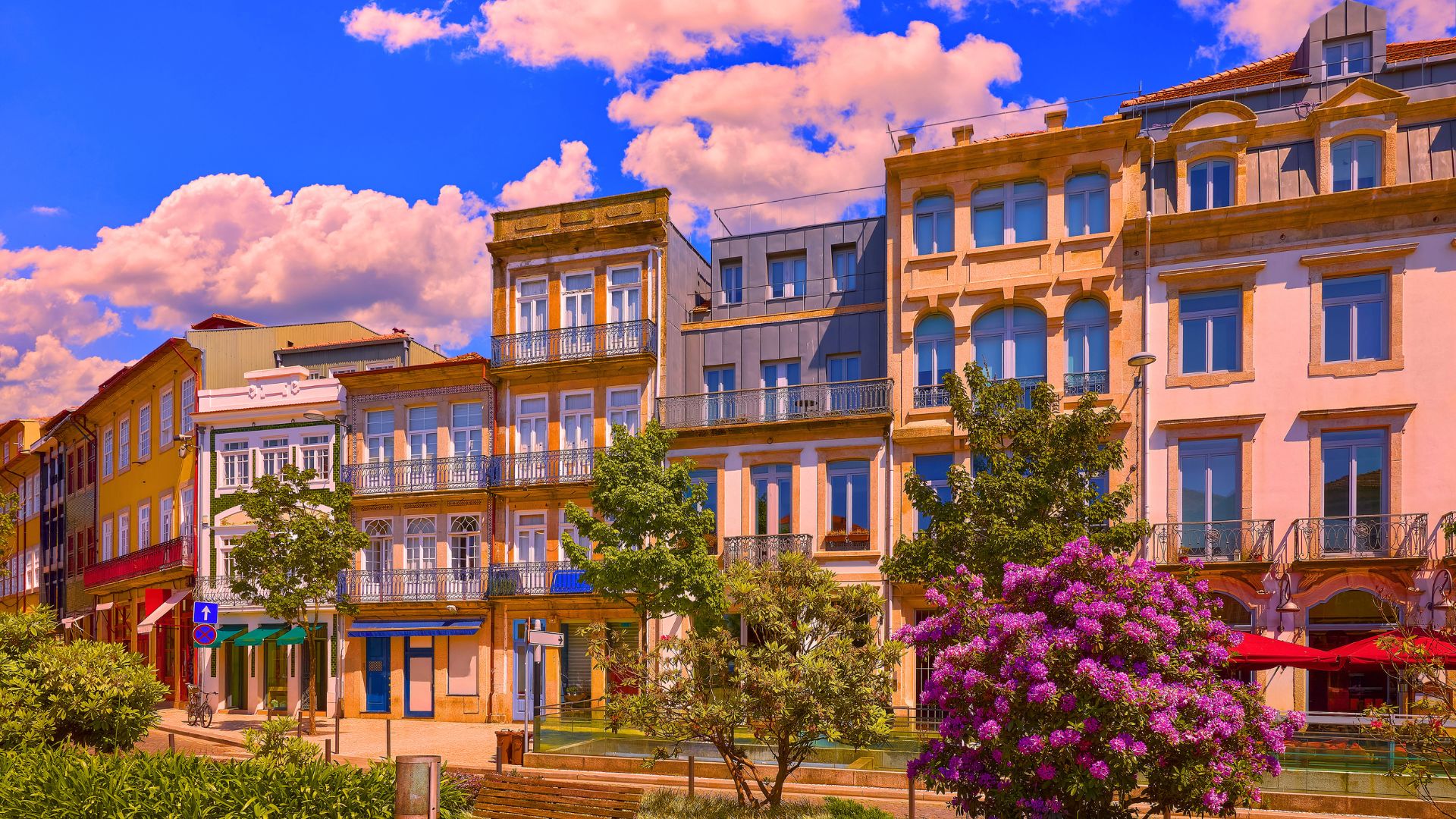 Historic streets and houses in Porto