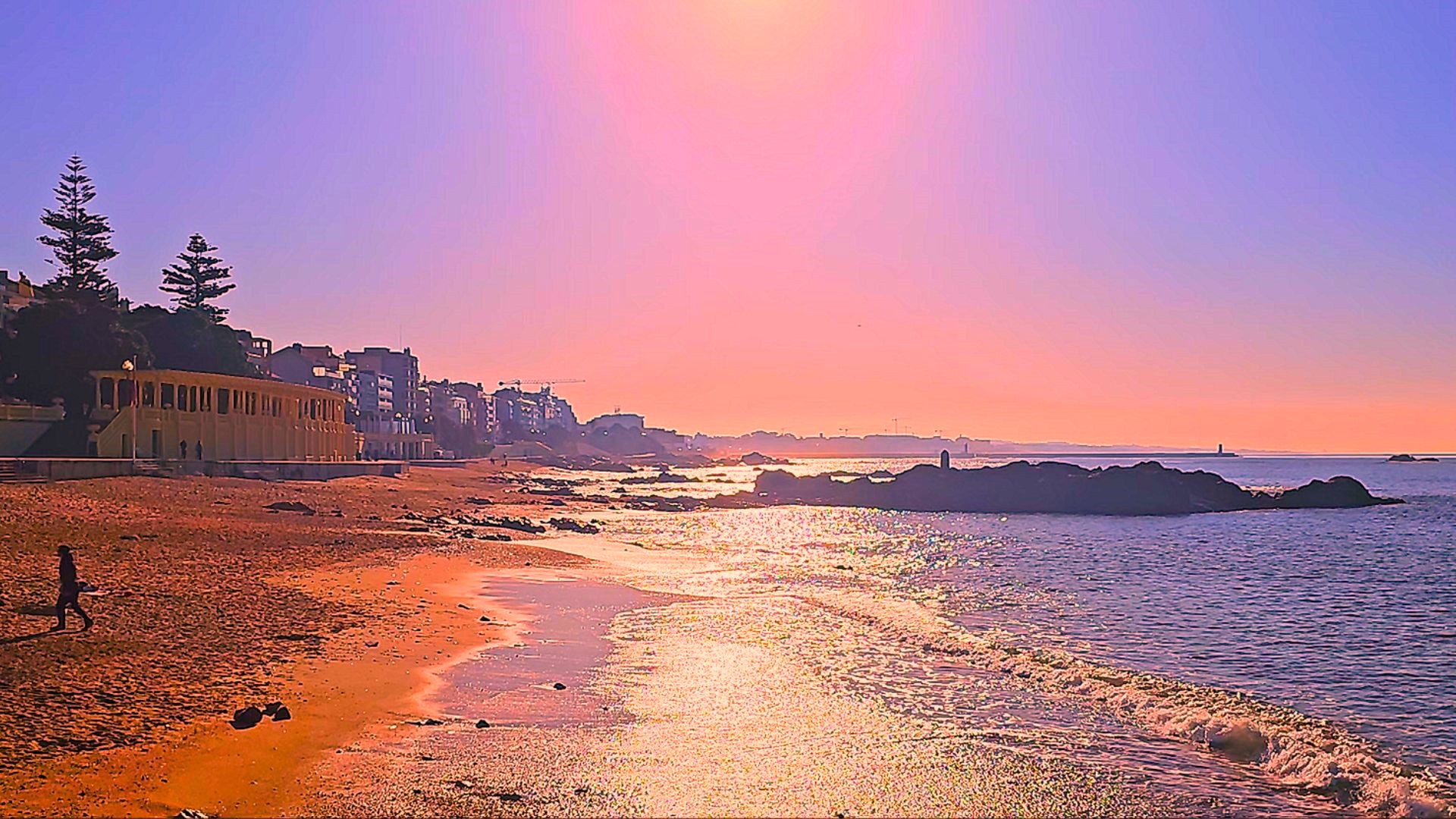 The beach at Foz with Atlantic light in Porto
