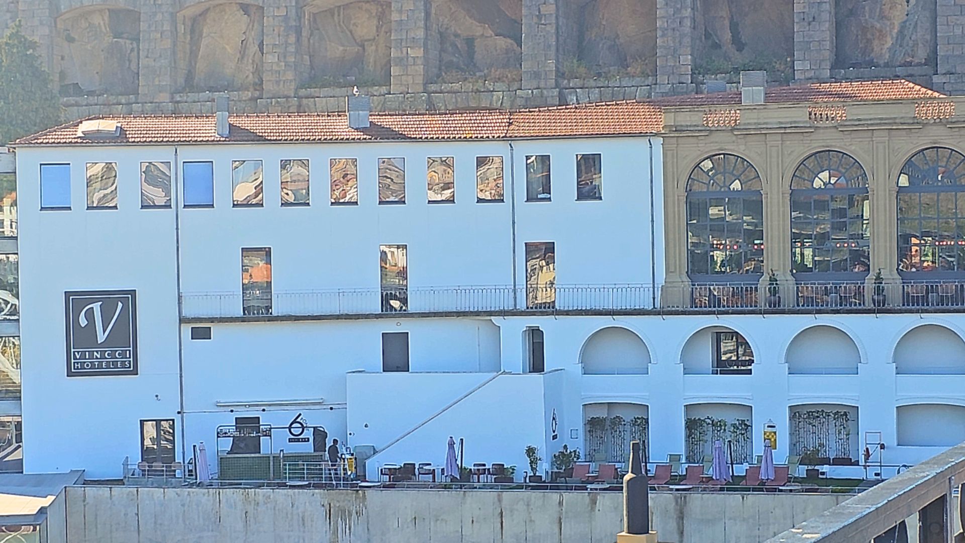 Historic riverside building now used as a hotel in Porto