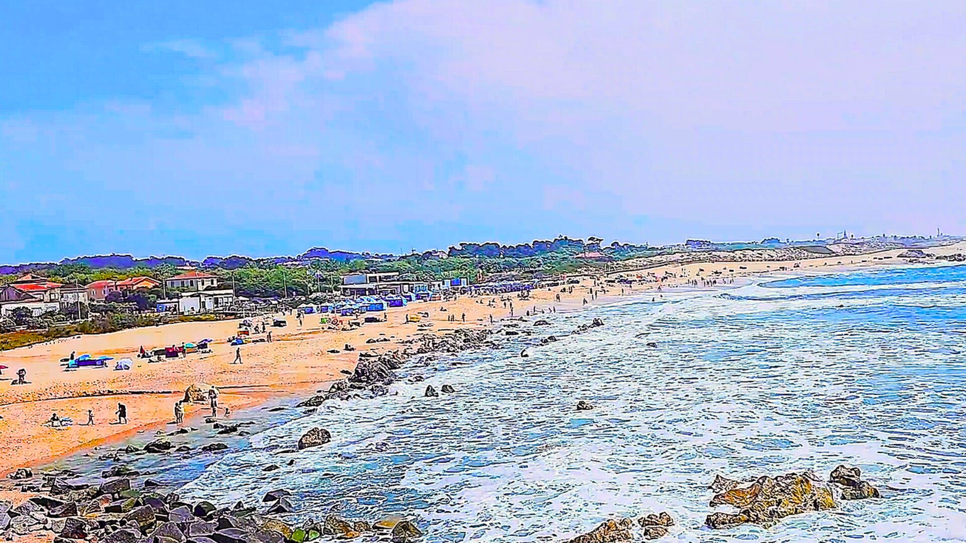 Sea view from Senhor da Pedra Chapel in Miramar, Vila Nova de Gaia