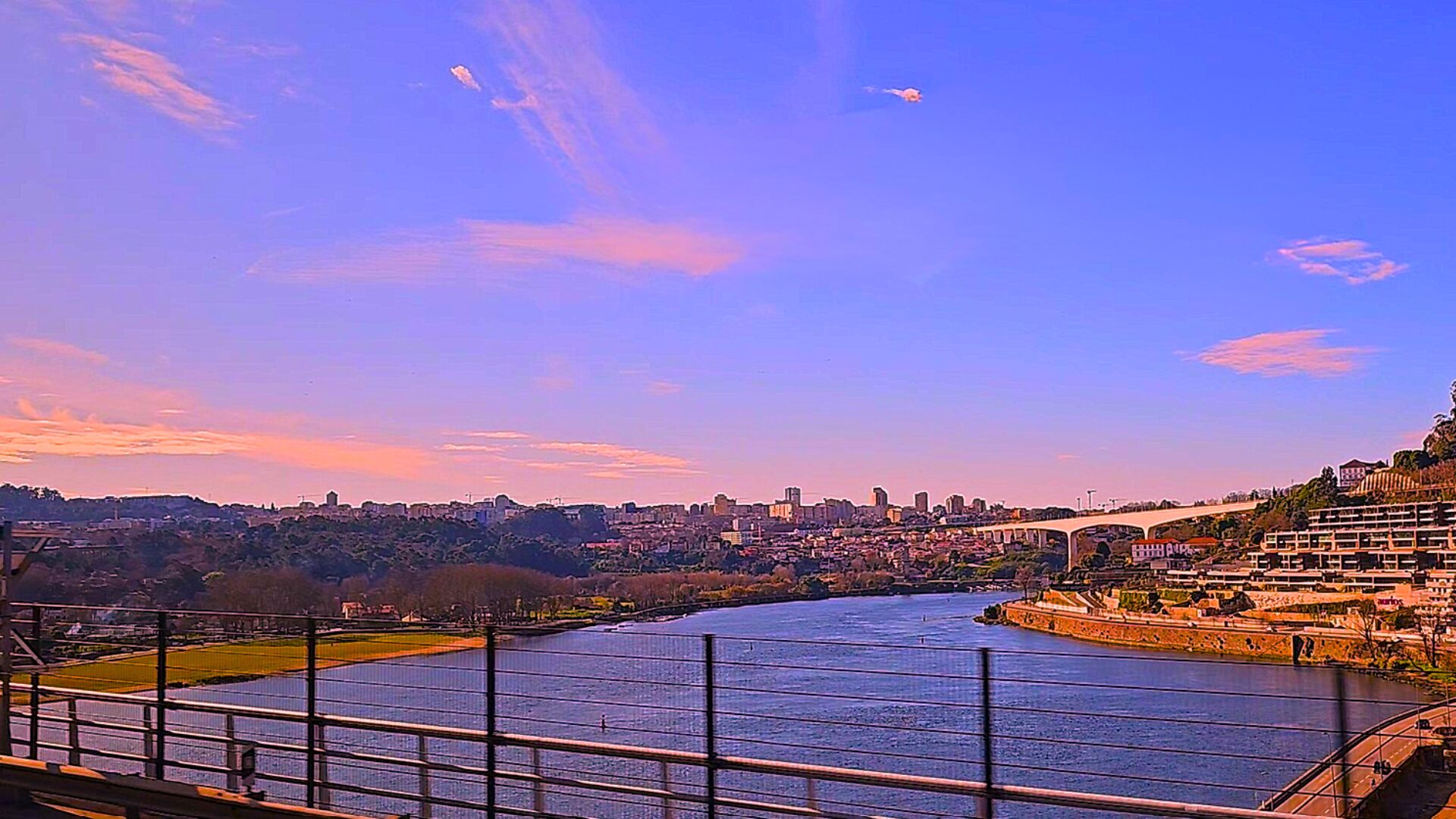 View from Freixo Bridge towards the Douro River and Infante Bridge