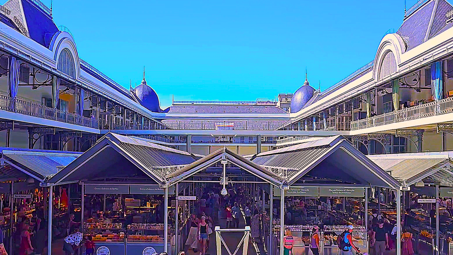 Interior of Mercado do Bolhão in Porto