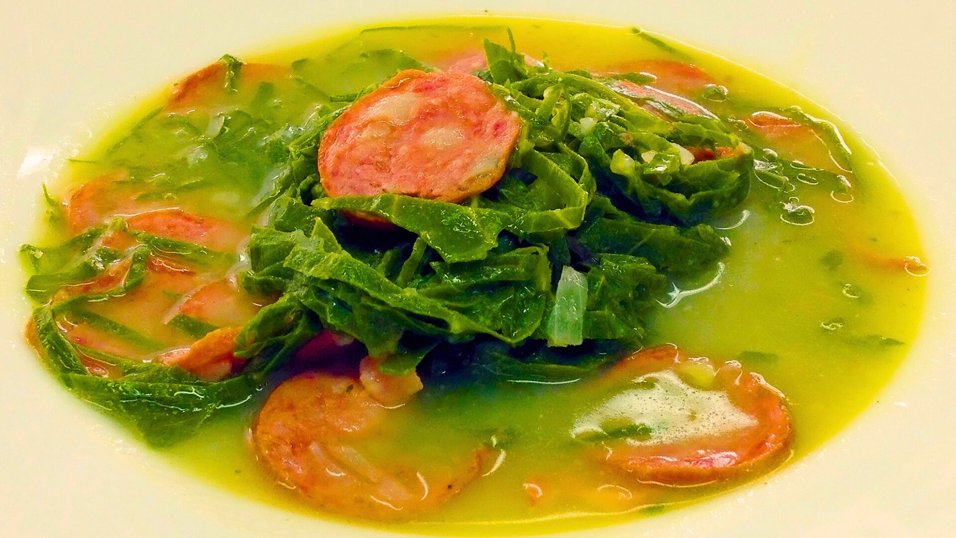Caldo verde, a traditional Portuguese soup