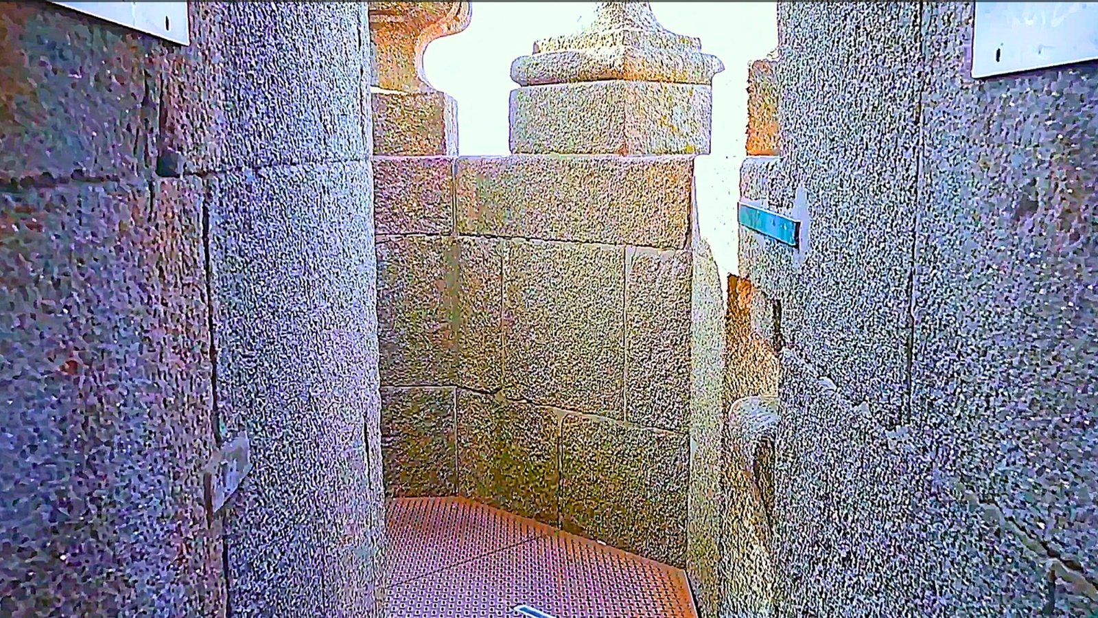 Narrow corridor inside Clérigos Tower