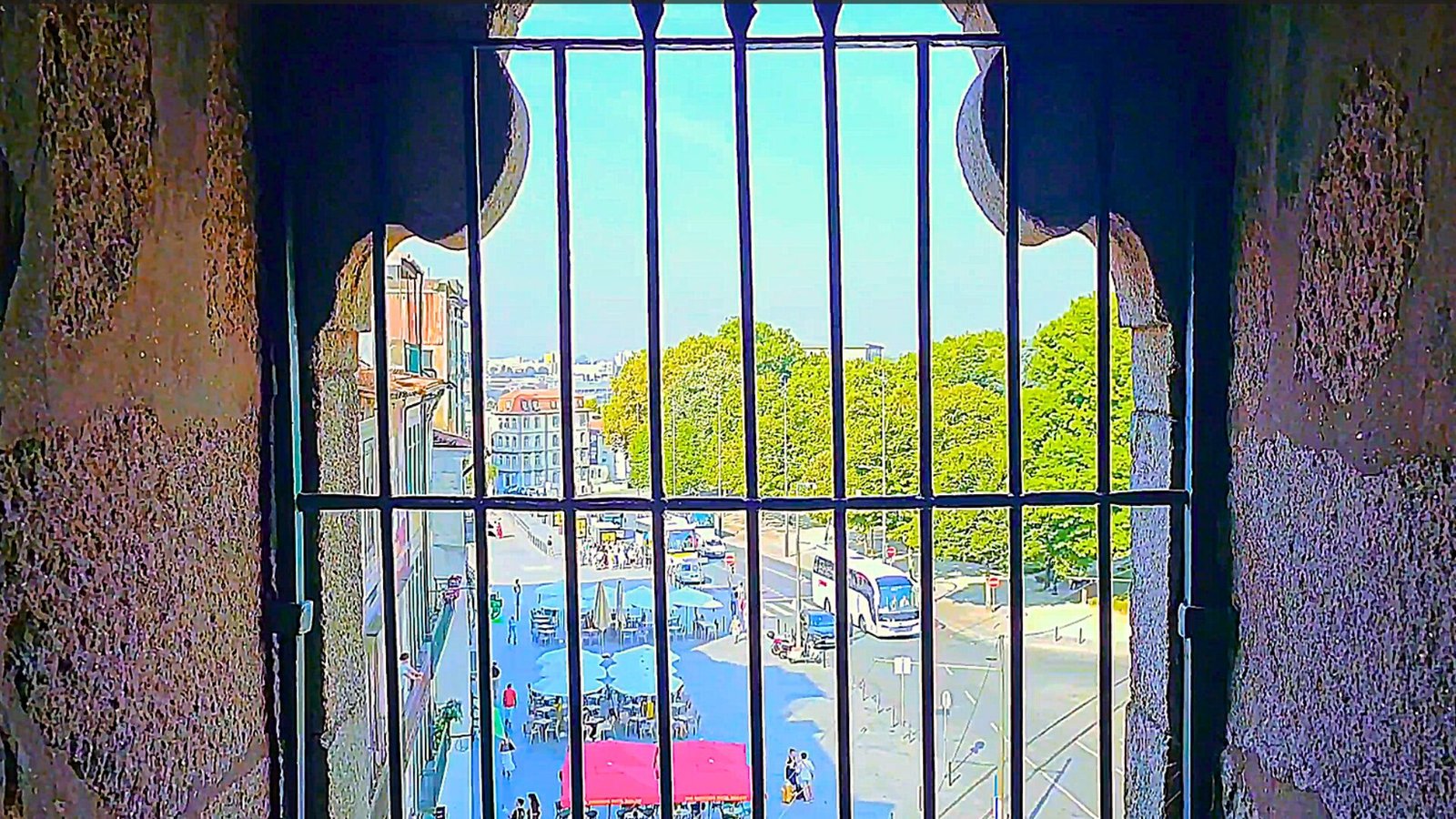 Window inside Clérigos Tower