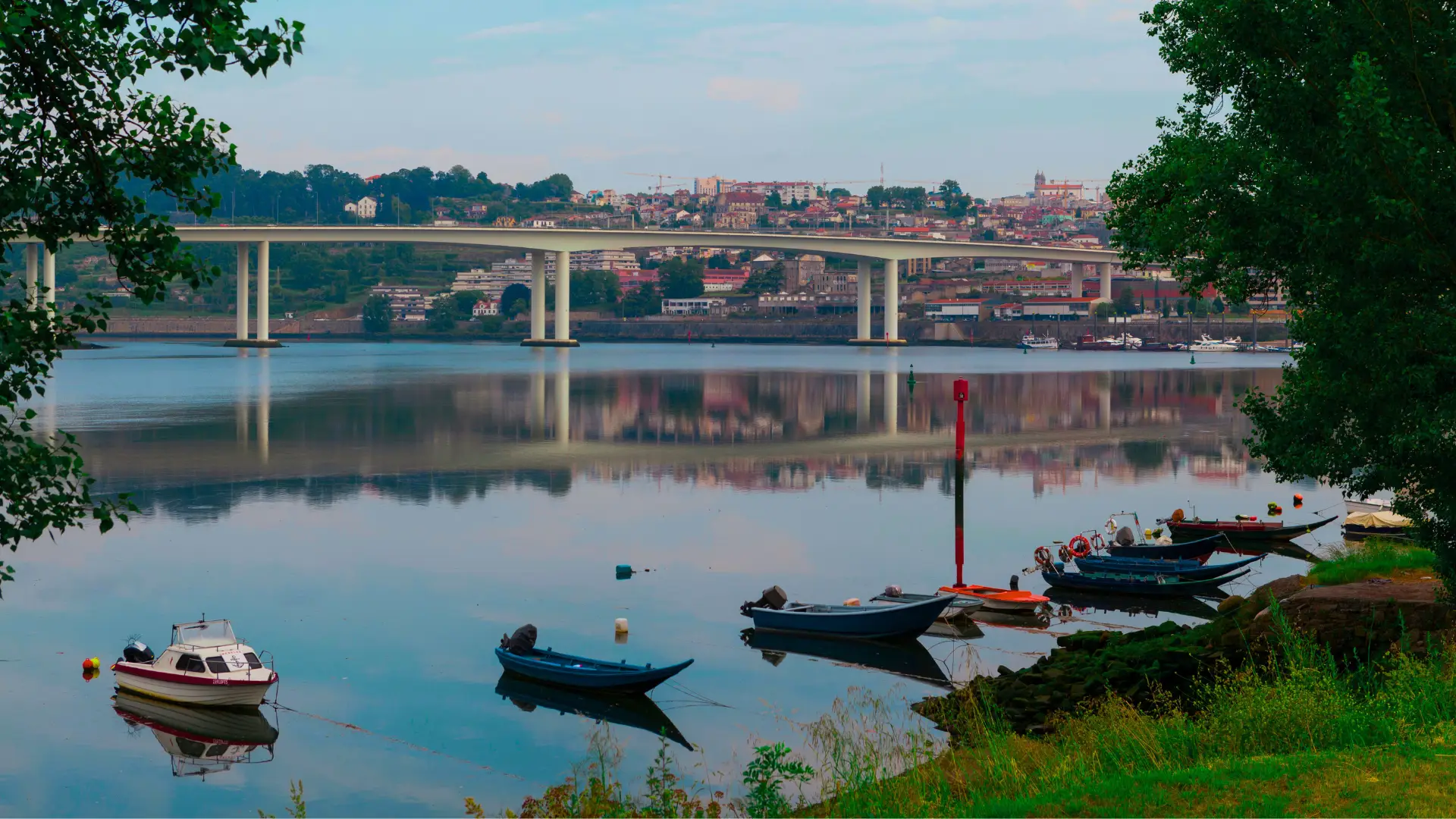 Douro River and Freixo Bridge in Porto