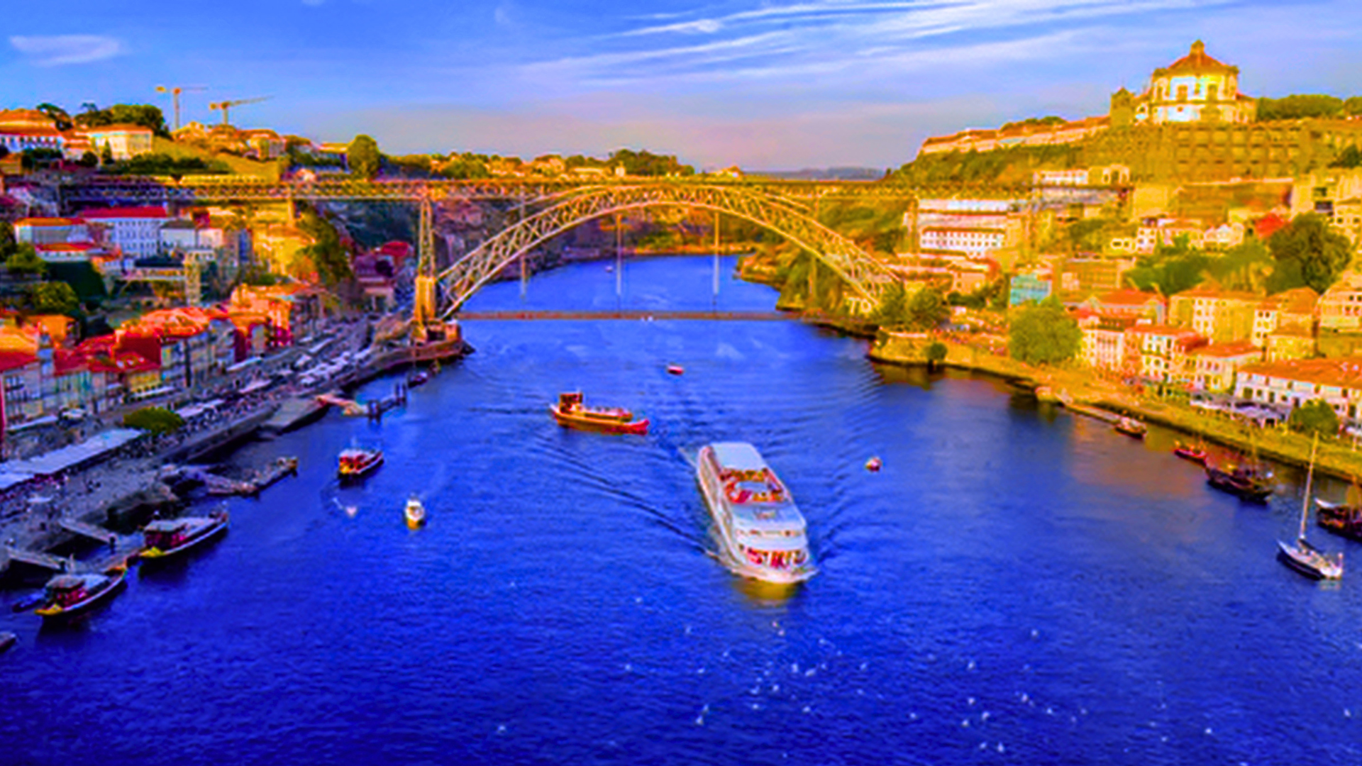 Douro River and Luís I Bridge in Porto