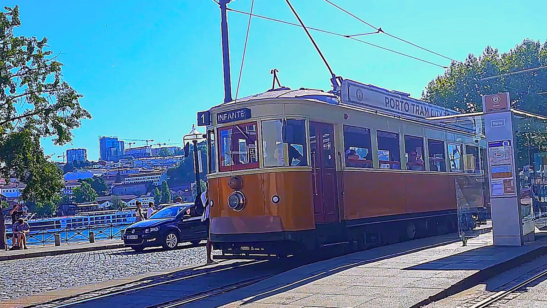 Traditional tram in Porto