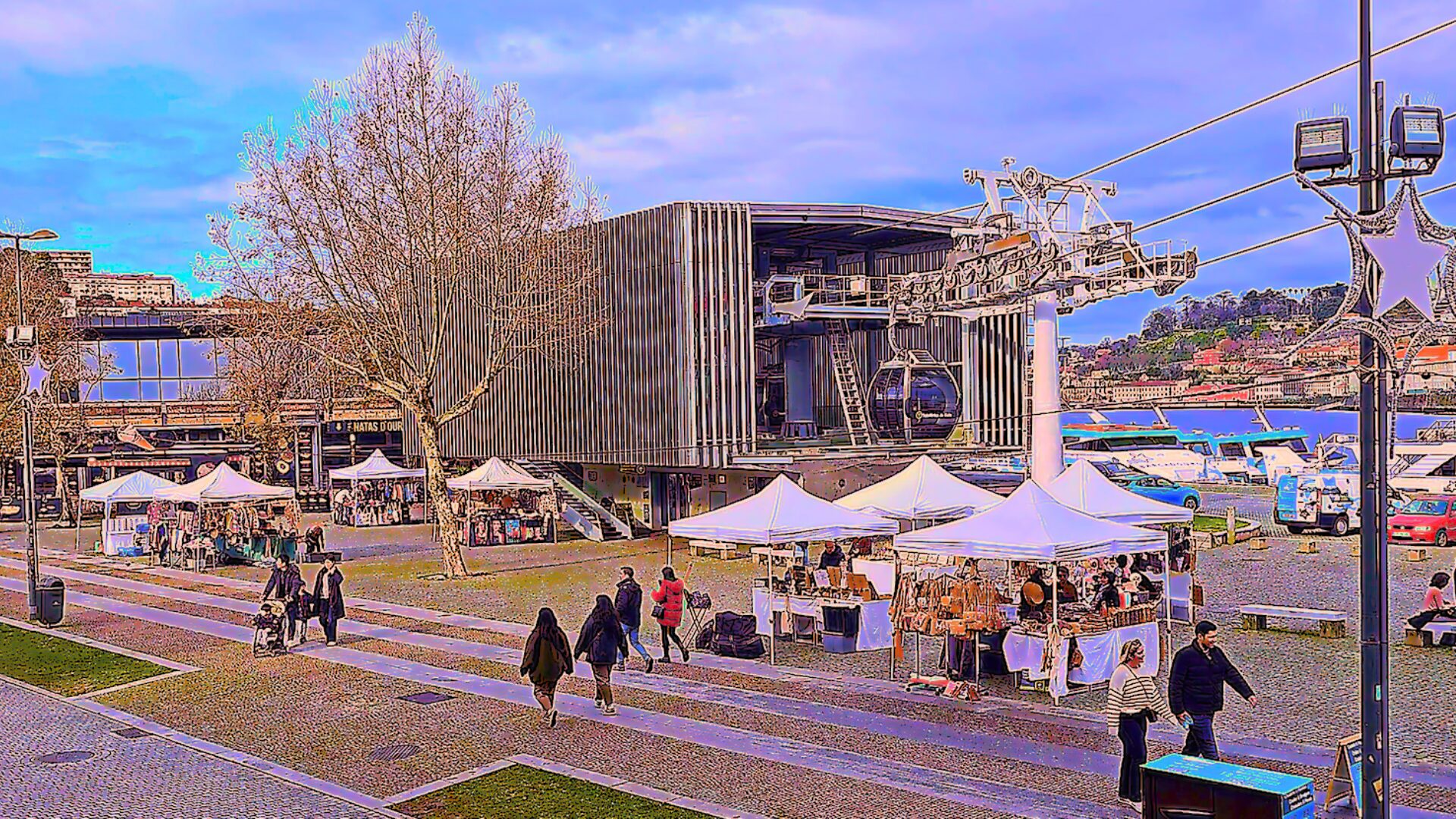 Gaia cable car area near the riverfront