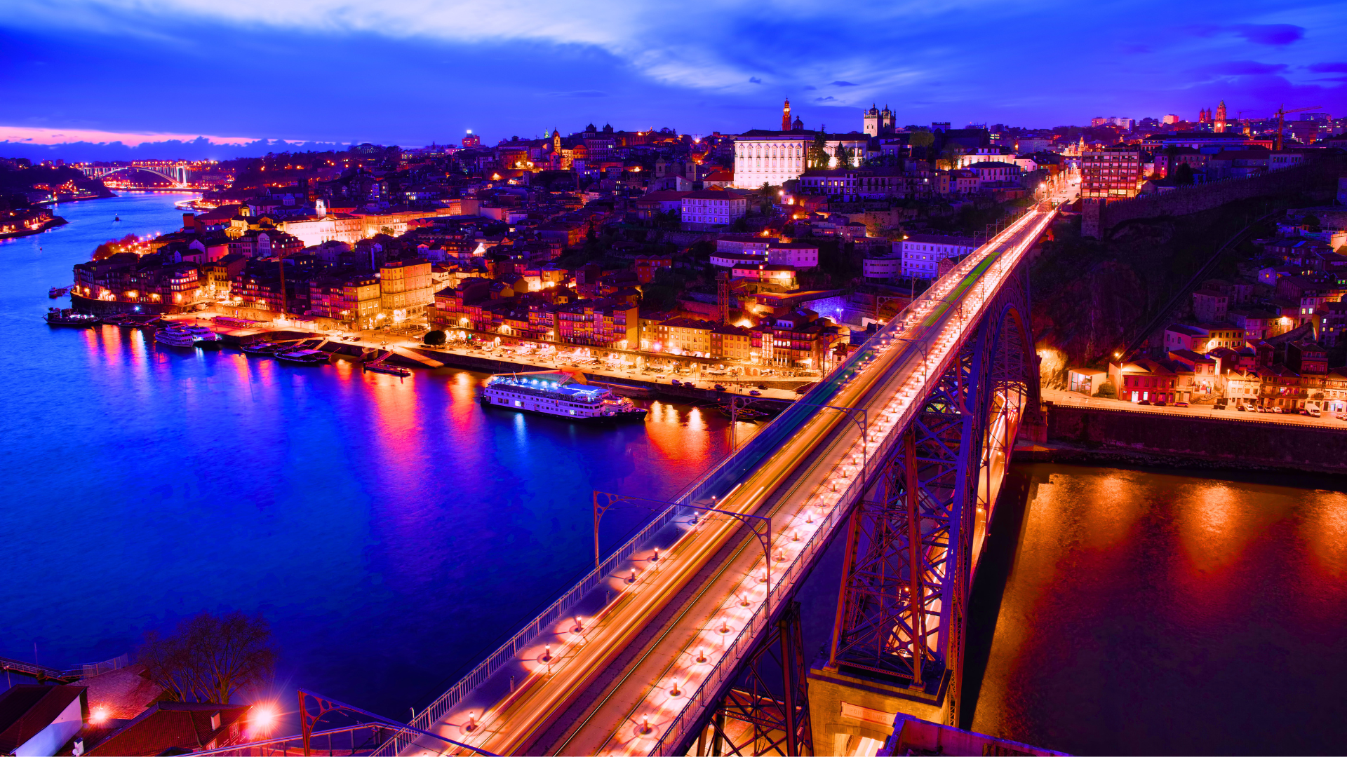 View of Porto and the Douro River from Vila Nova de Gaia
