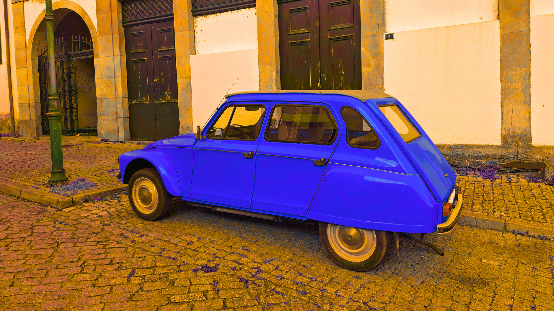 Car on a road in Porto