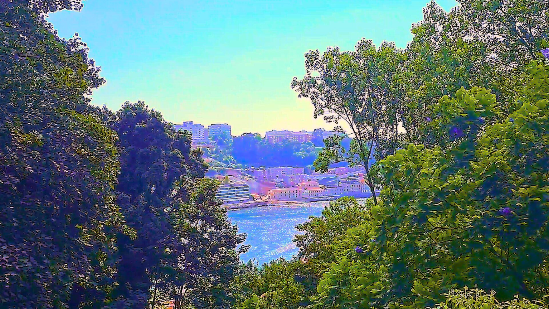 Slow view from Palácio de Cristal Gardens to the Douro River