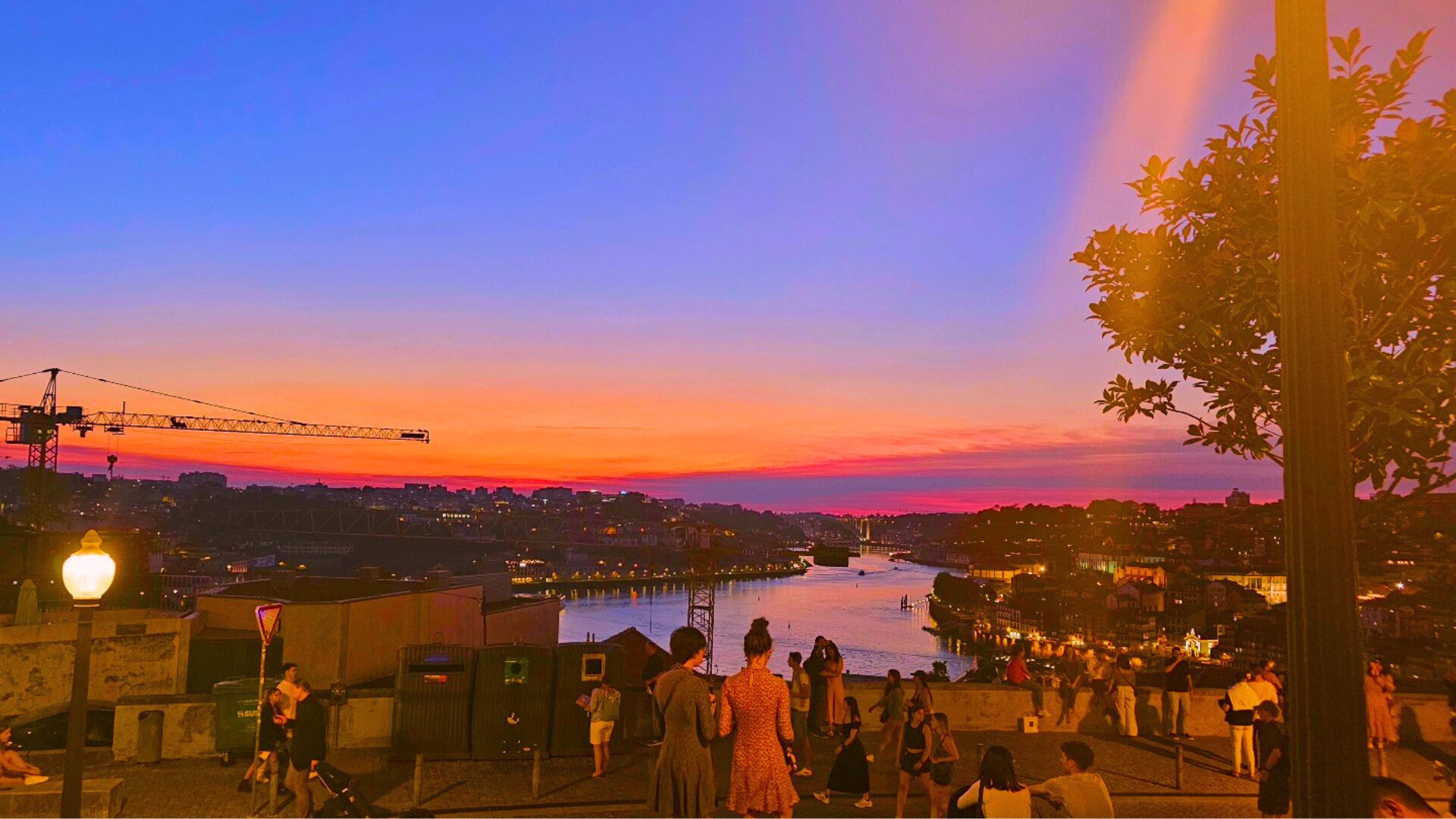 Sunset view from Jardim do Morro in Vila Nova de Gaia