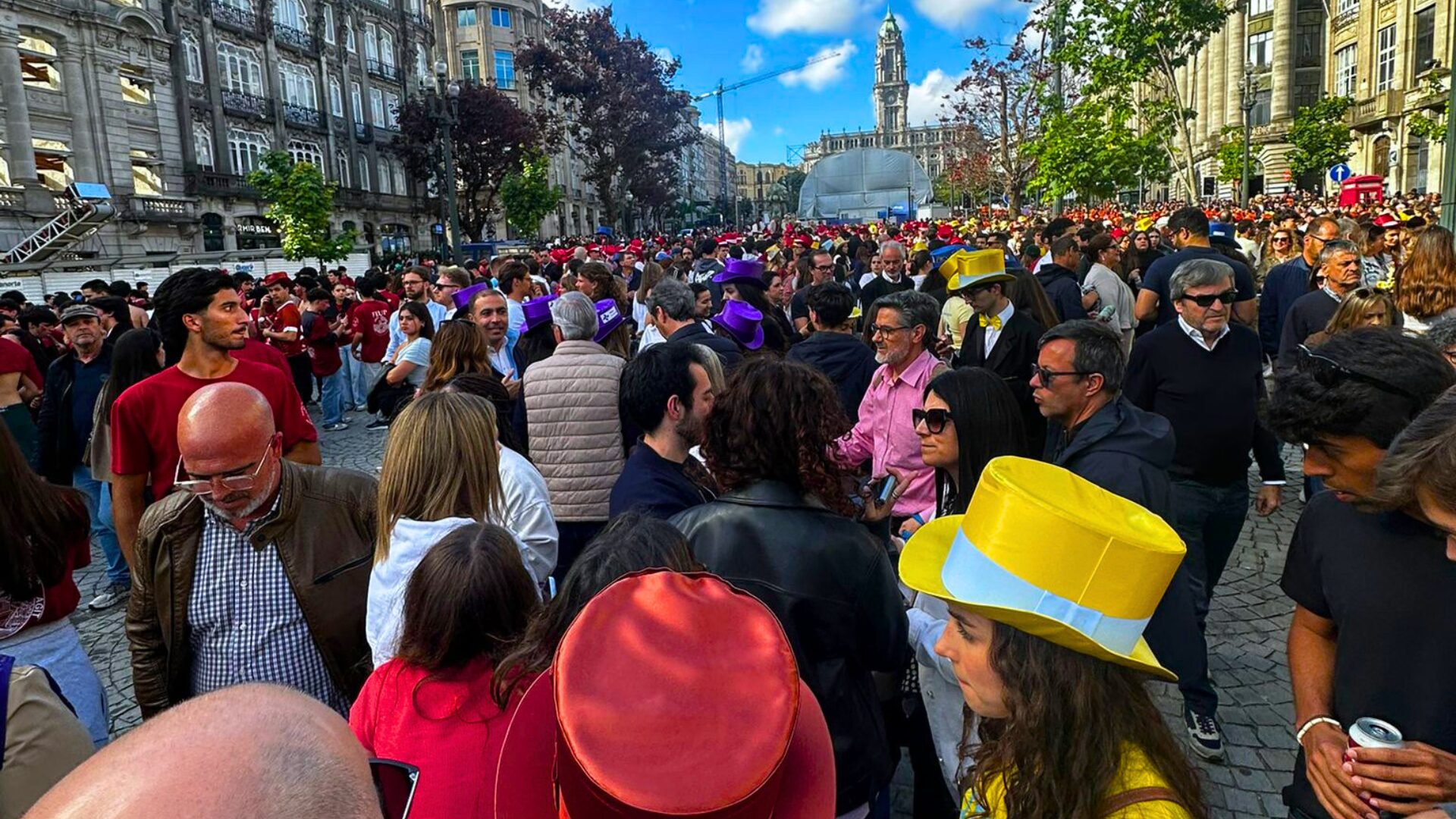 Queima das Fitas in Porto with students celebrating
