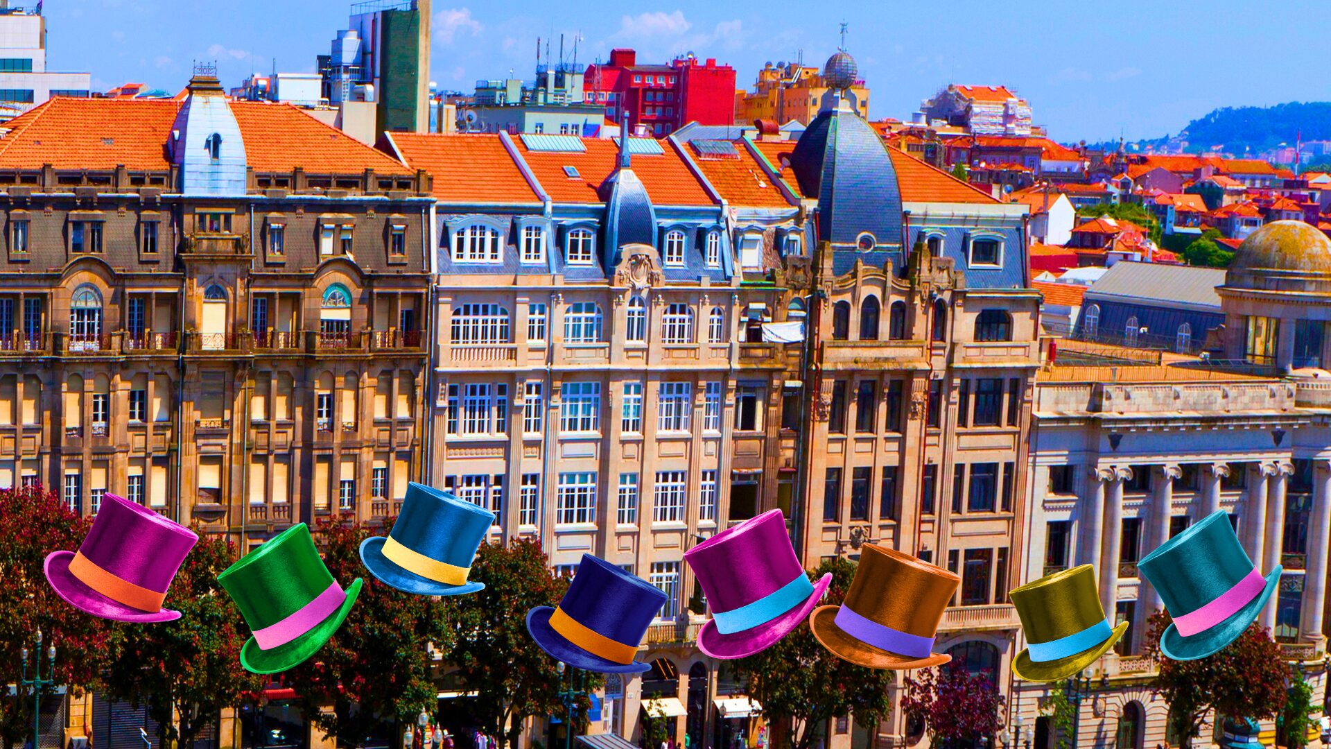 Hats of Queima das Fitas in Avenida dos Aliados