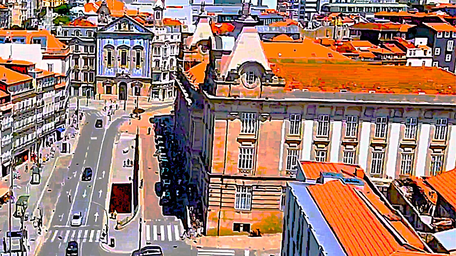 Wide exterior view of São Bento Station in Porto
