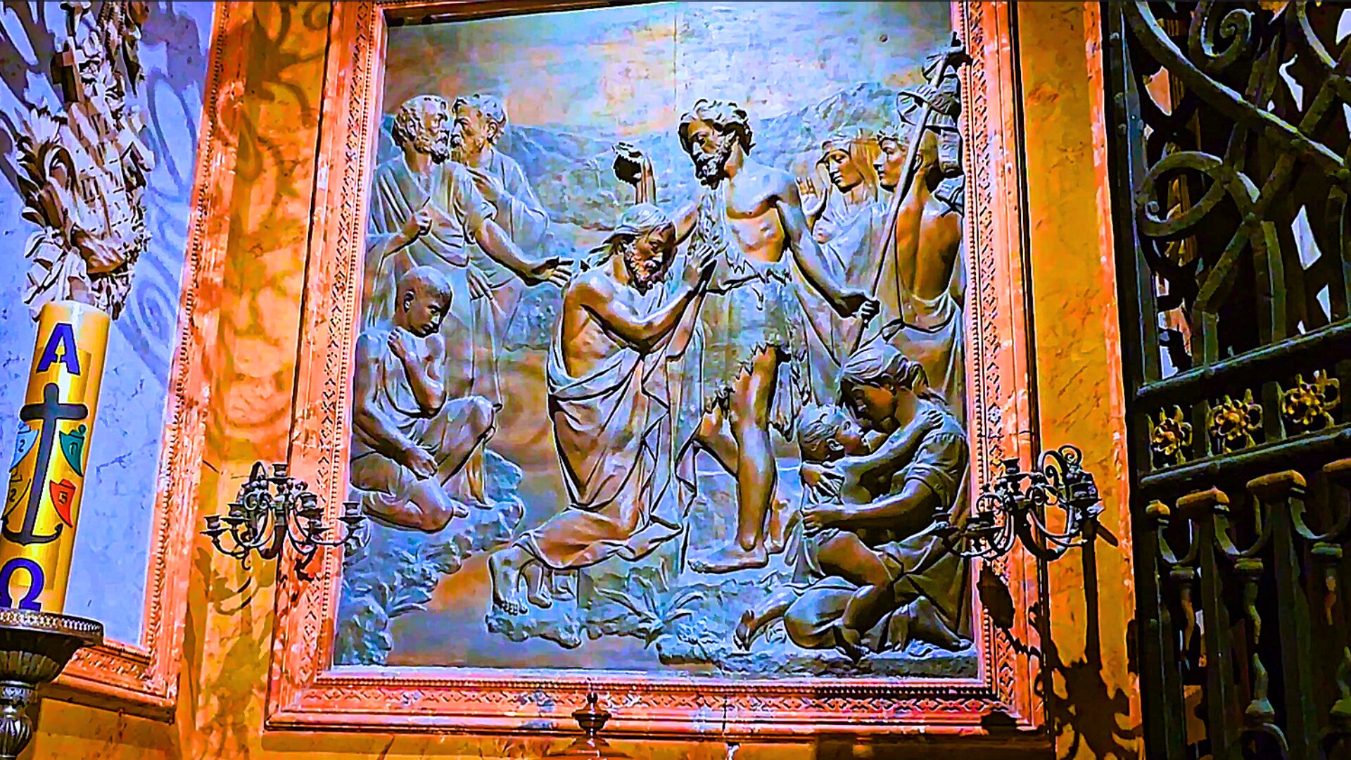Painting of Jesus inside Porto Cathedral