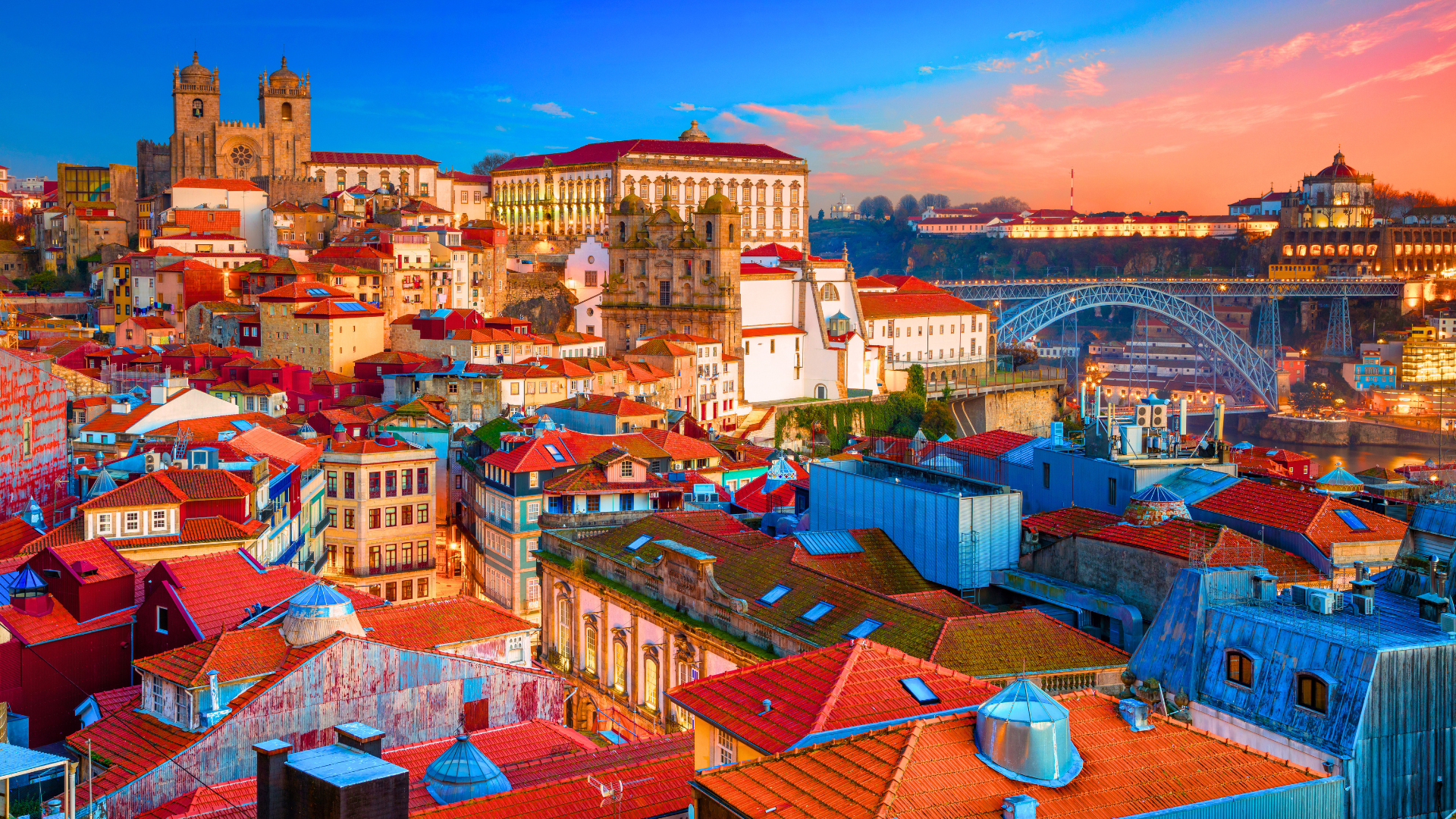 View of Porto houses from above