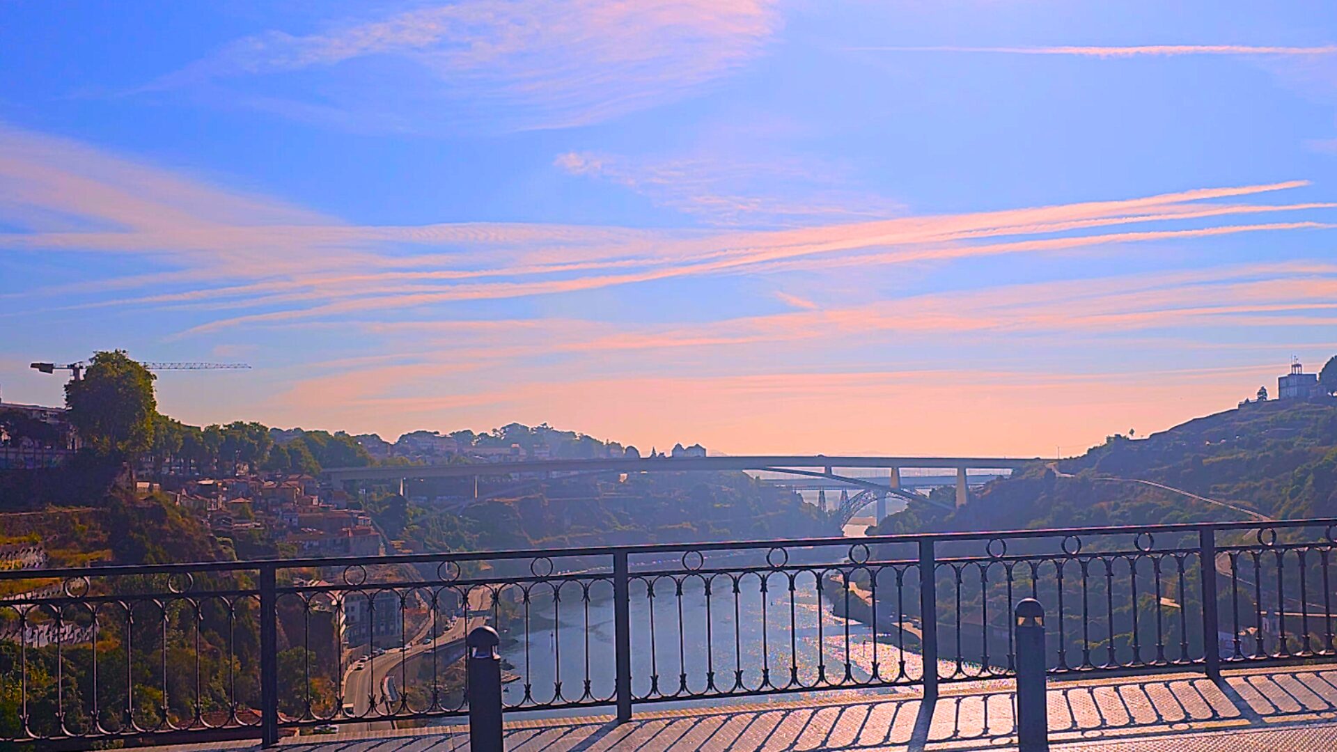 View to the Douro River from above Luís I Bridge